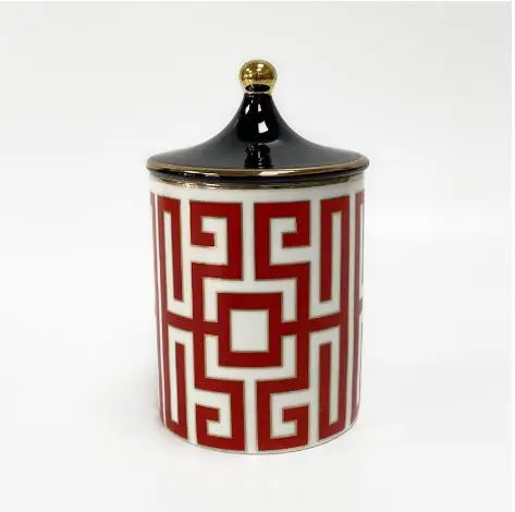 Ceramic Scented Candle Jar with Lid Exquisite Red Lip Ornament Jewelry Box
