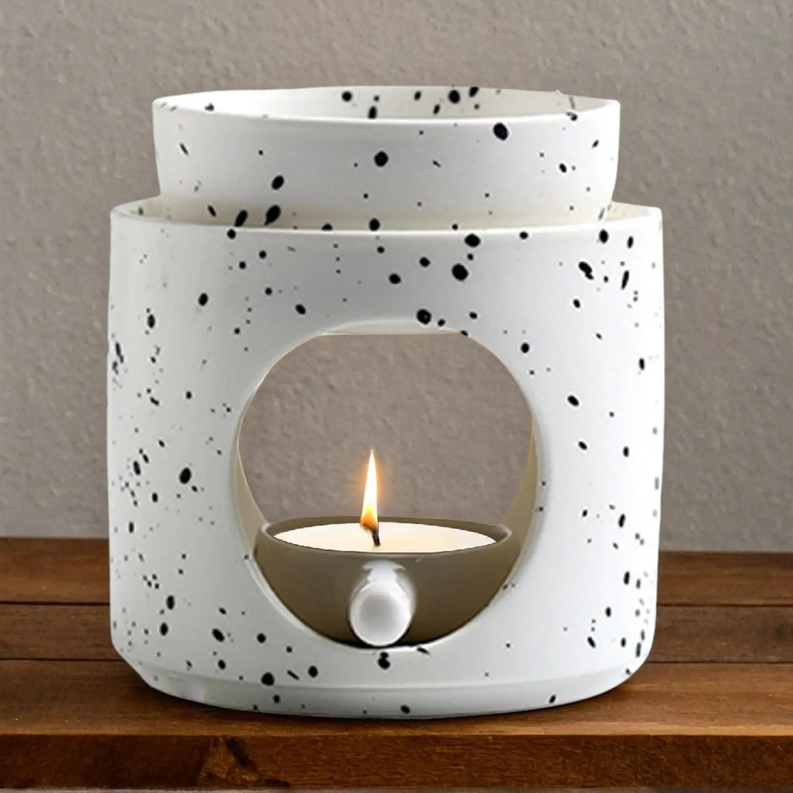 Ceramic Tealight Candle Holder & Oil Warmer Non Slip Home Aroma Table Decor