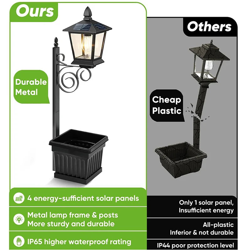 Solar Lamp Post Light with Planter Solar Light Planter Solar Planter Lights Outdoor
