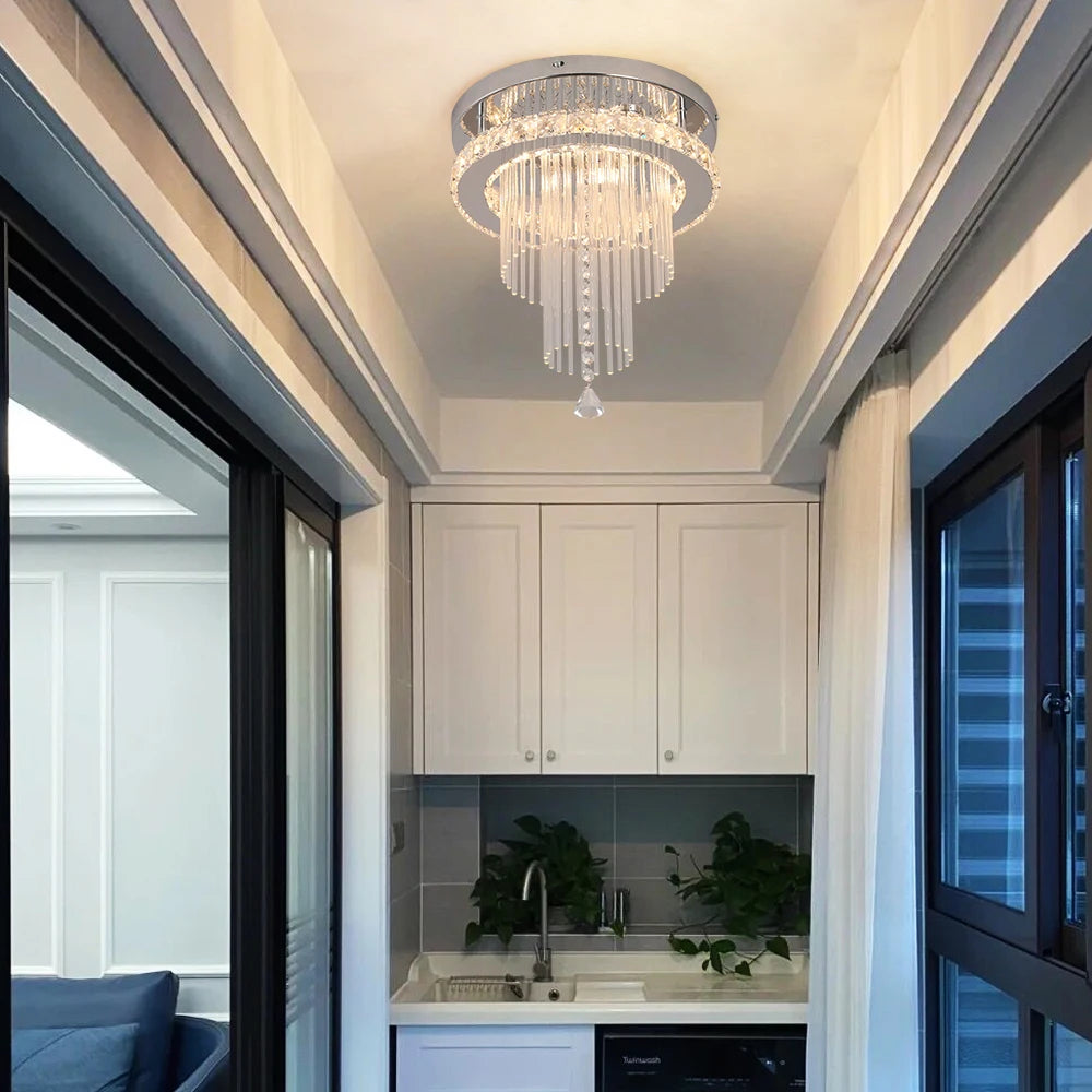 VETRULUS Modern Rain Drop Crystal Chandelier Luxury Ceiling  Light  Led