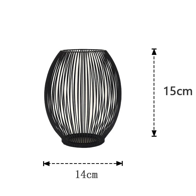 Black Lantern Candle Holder Vintage Iron Candle Ornament Romantic Candle Holder