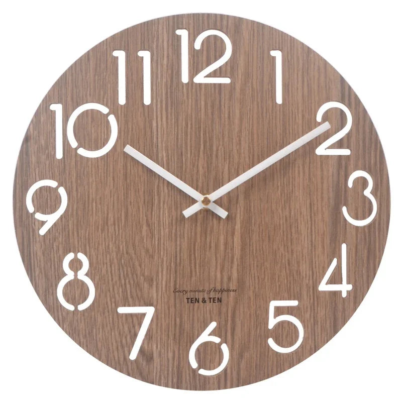 Wooden 3D Wall Clock Modern Design Nordic Brief Living Room Decoration