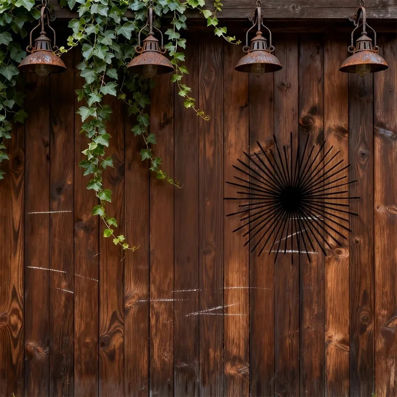 Modern 2D Flat Sunburst Metal Wall Art - Contemporary Aluminum Sculpture Decor