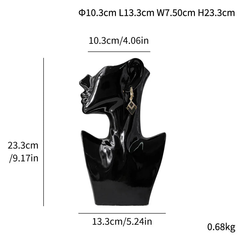 Modern Simple Female Side Face Bright Glaze Ceramic Vase Nordic Style Clothing