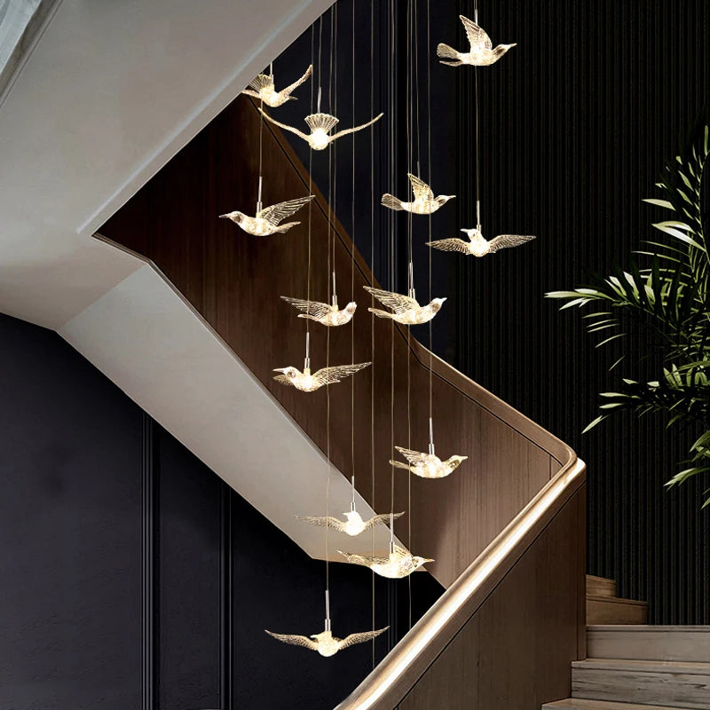 Led Bird Pendant Lamp Home Decoration Lighting Hanging Lamp Design Chandelier