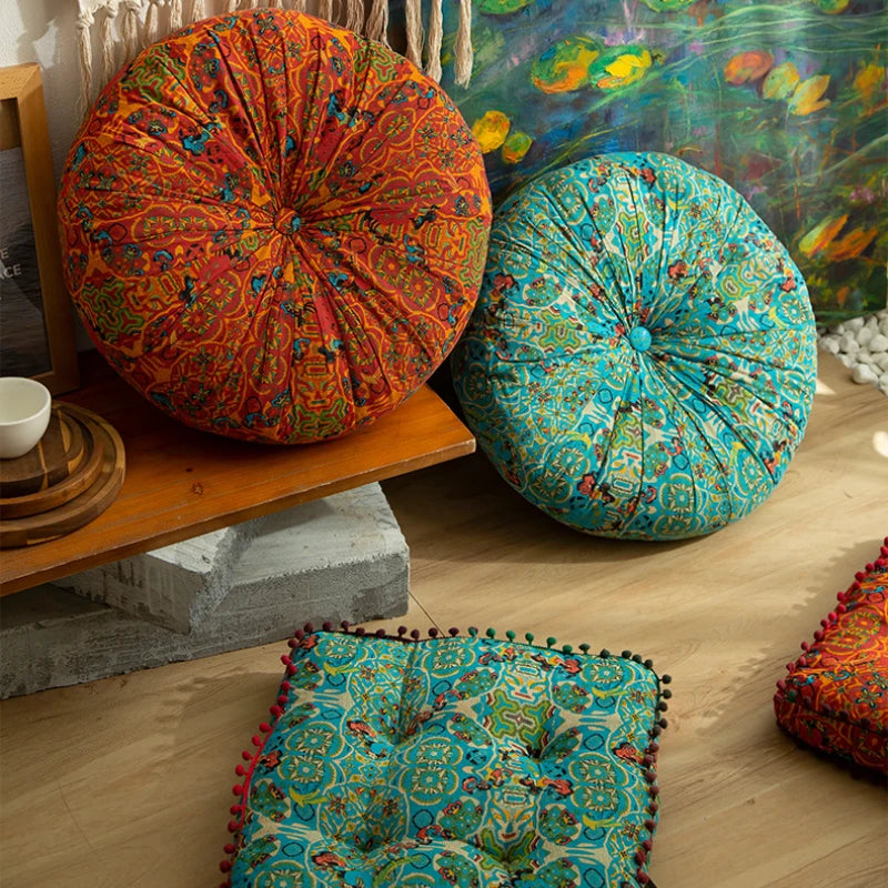 Bohemian Style Thickened Cotton Linen Cushion for Ground Lazy People Pillow