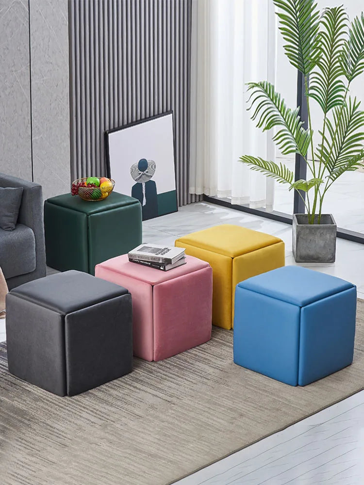 Nordic 5 in 1 Sofa Soft Stool, Creative Home, Rubik's Cube Combination