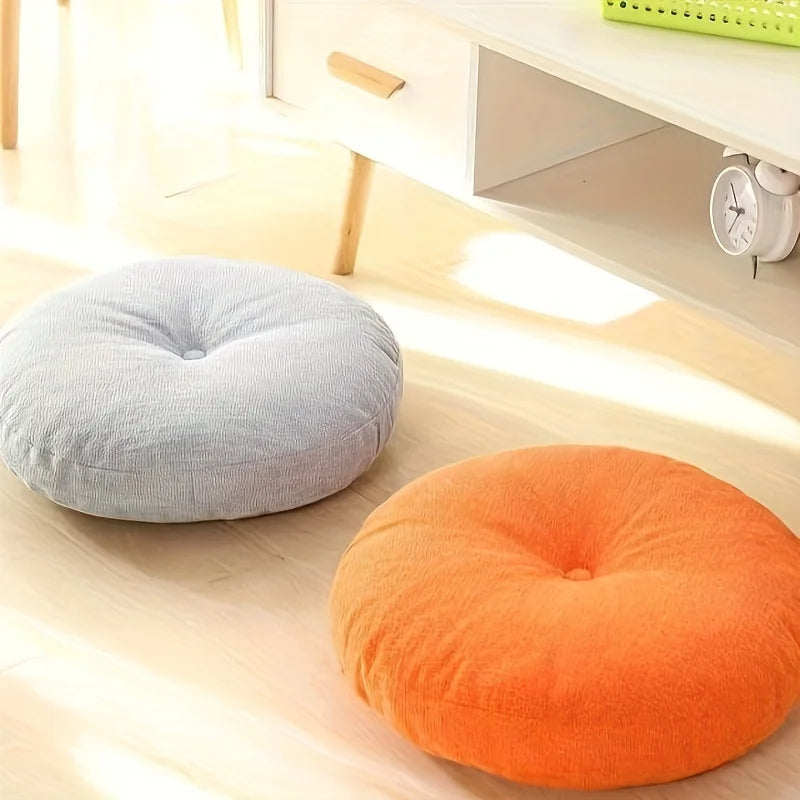 Thick Round Cushion, Soft & Comfortable Full-Filled Meditation Yoga Pillow Orange