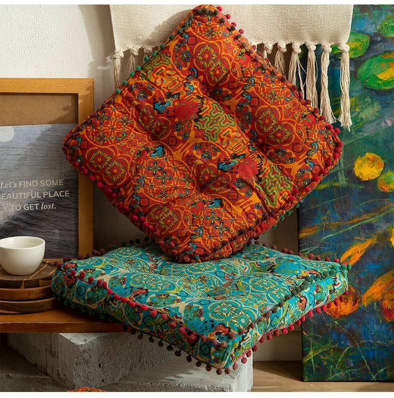 Bohemian Style Thickened Cotton Linen Cushion for Ground Lazy People Pillow
