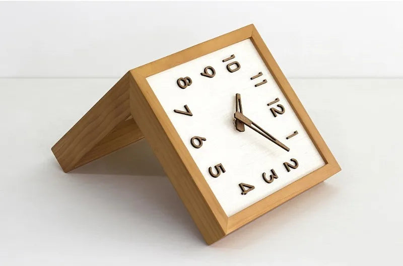 Corner Wall Clock Wood Double Sided Wall Watch Luxury Aesthetic Modern Clocks