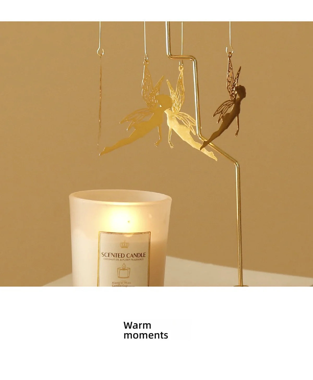 Windmill Rotating Candle Holder Lamp Gold Metal for Table Design Candlesticks