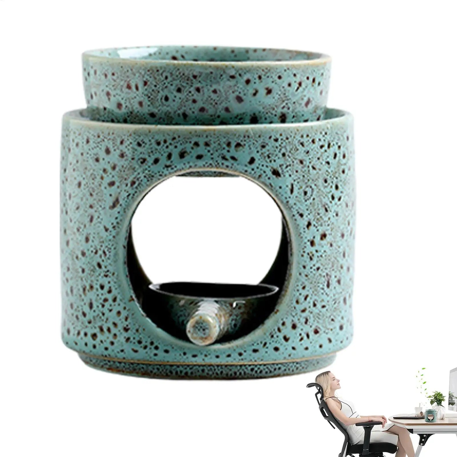 Ceramic Tealight Candle Holder & Oil Warmer Non Slip Home Aroma Table Decor
