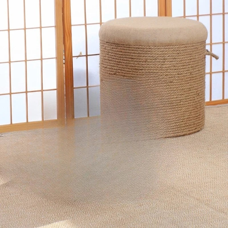 Adult-Seated Floor Seat Decor‌ Natural Jute Handwoven Pouf Ottoman