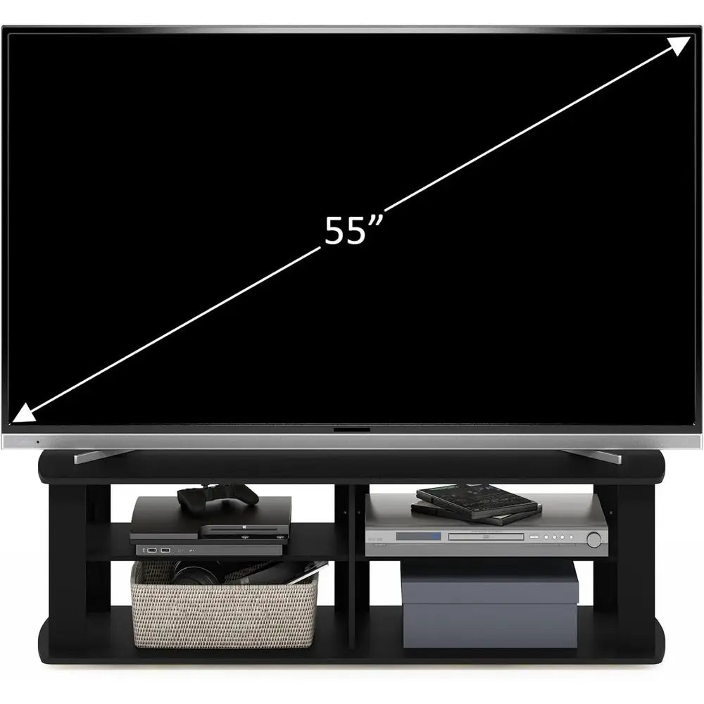 3-Tier Entertainment Center with Open Shelves Storage for Living Room