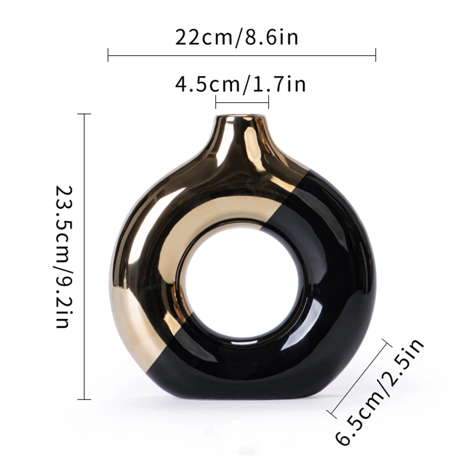 Ceramic Flower Vases For Living Room Luxury Nordic Plant Pot Dinning Golden