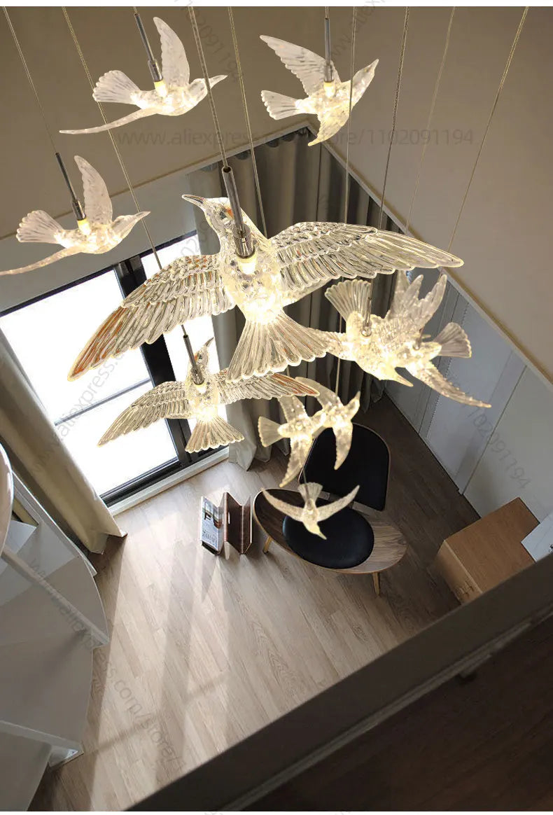 Led Bird Pendant Lamp Home Decoration Lighting Hanging Lamp Design Chandelier