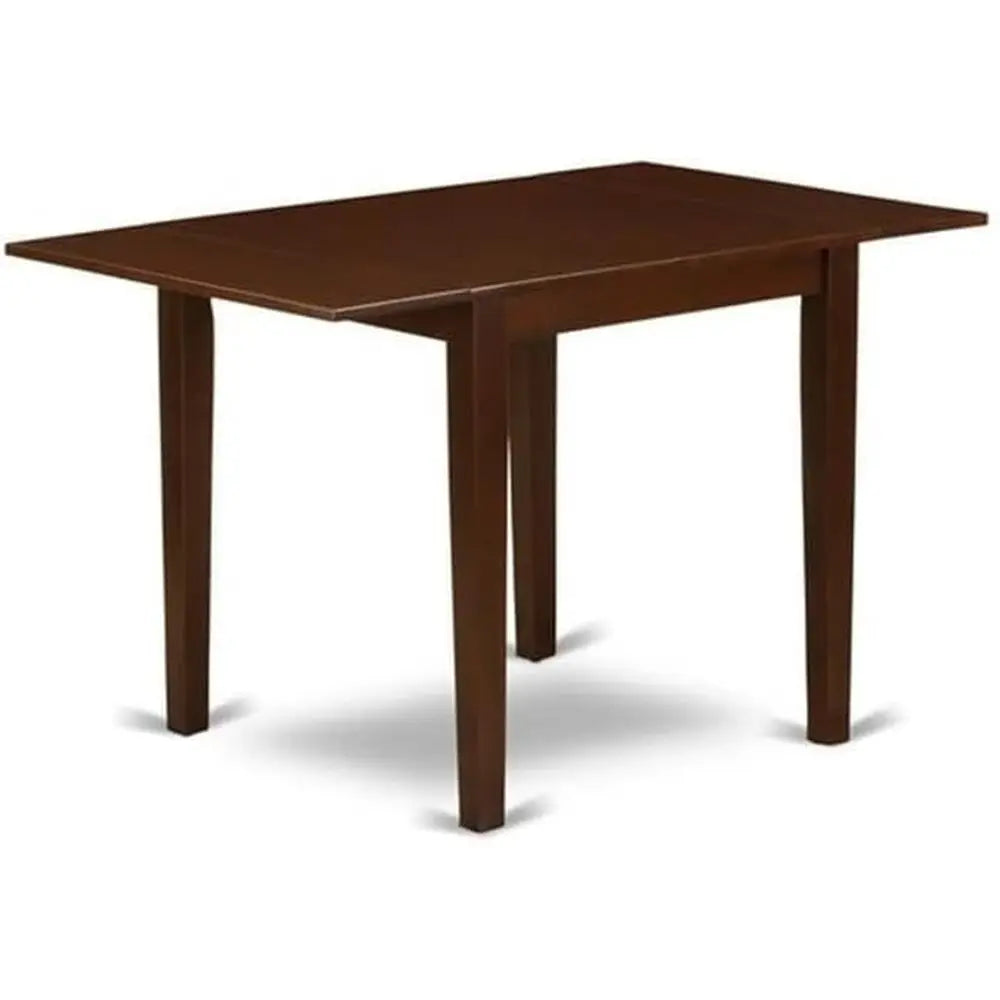 5-Piece Dining Set with Drop Leaf Table and 4 Leather Chairs, 30x48 Inch