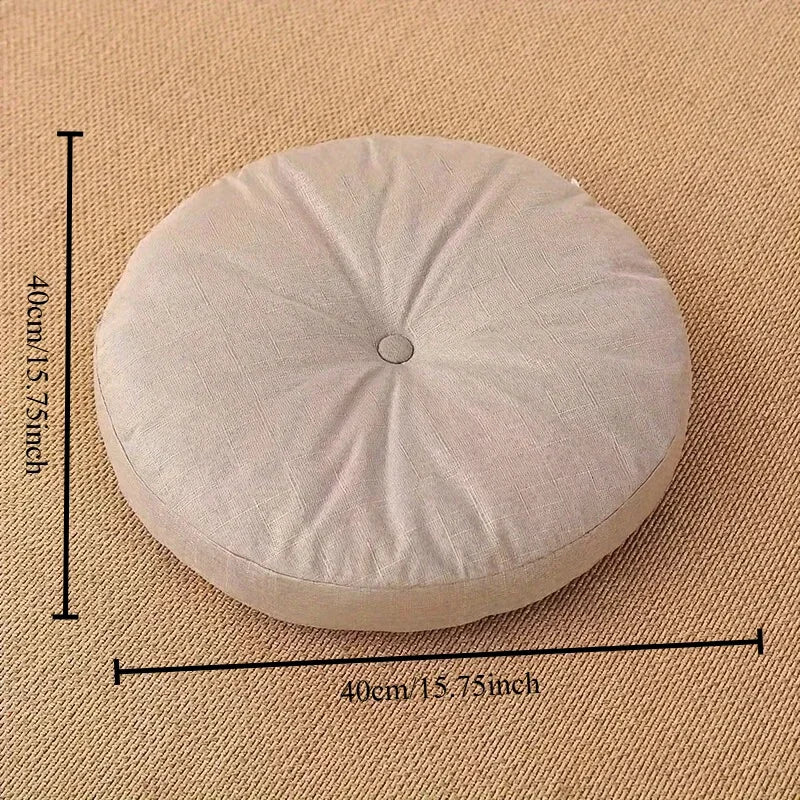Thick Round Cushion, Soft & Comfortable Full-Filled Meditation Yoga Pillow Orange
