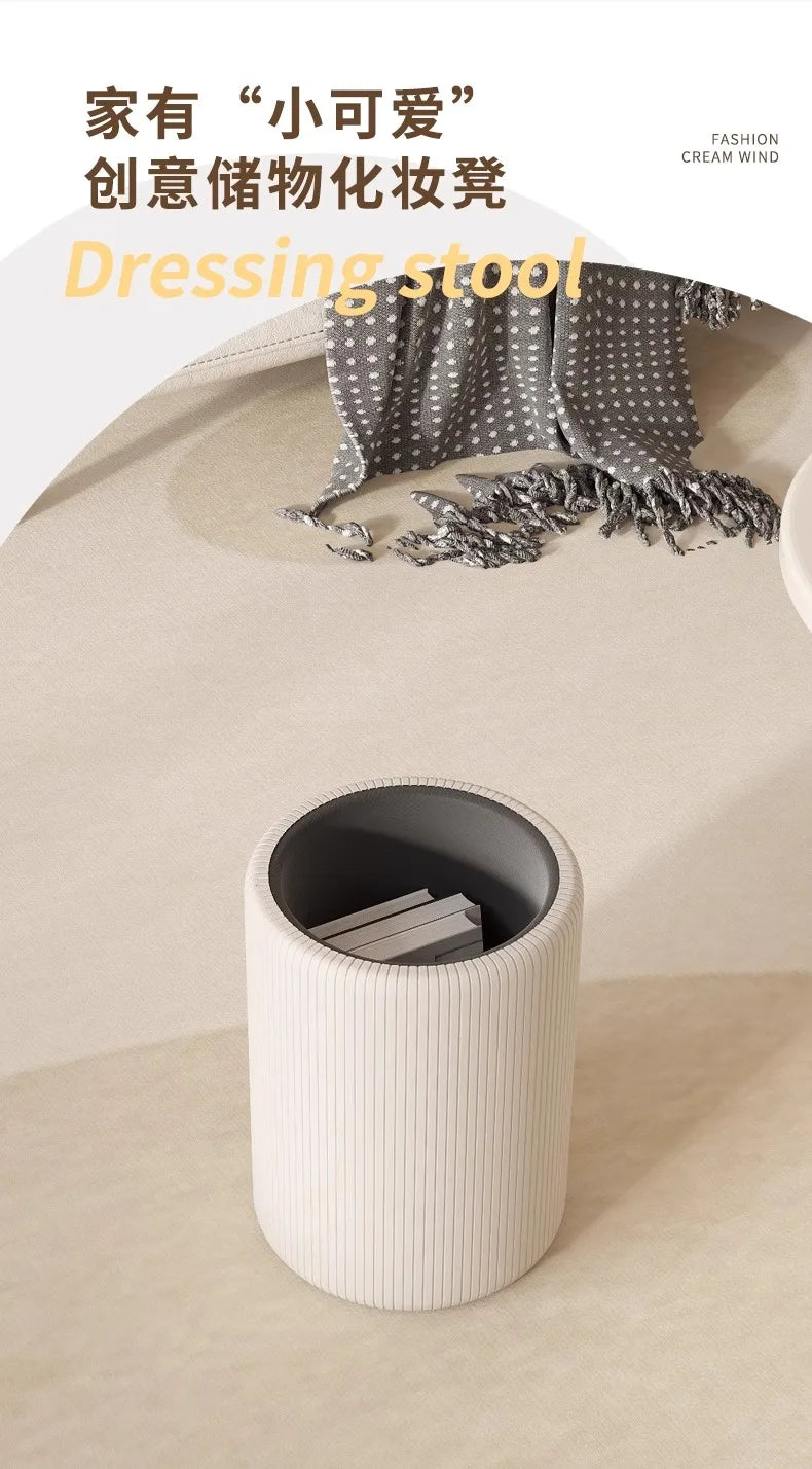 Bedroom Furniture Cream wind storage makeup stool vanity chair vanity stool