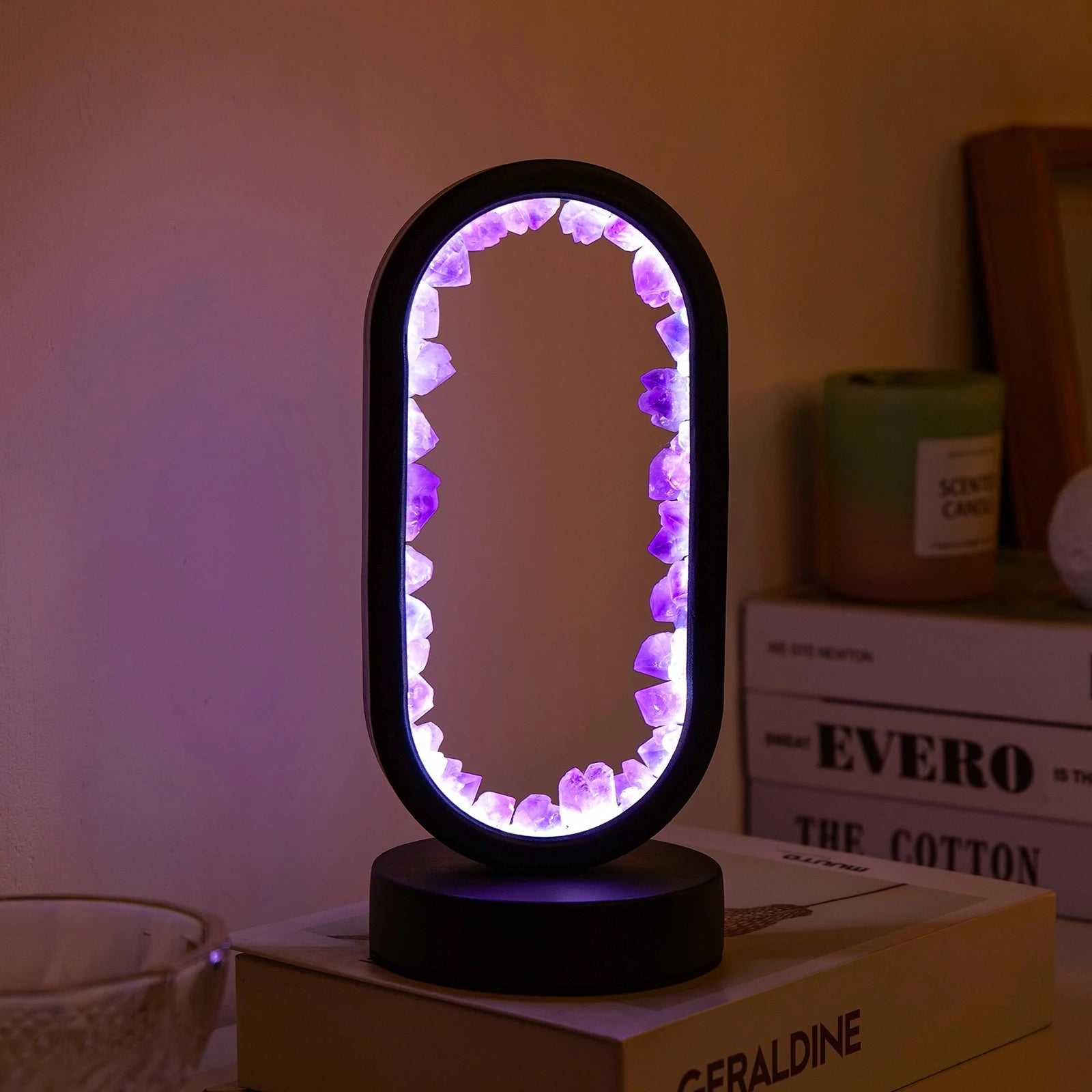 1PC LED Bedside Lamp | Natural Quartz & Amethyst Raw Stone Crystal Lamp