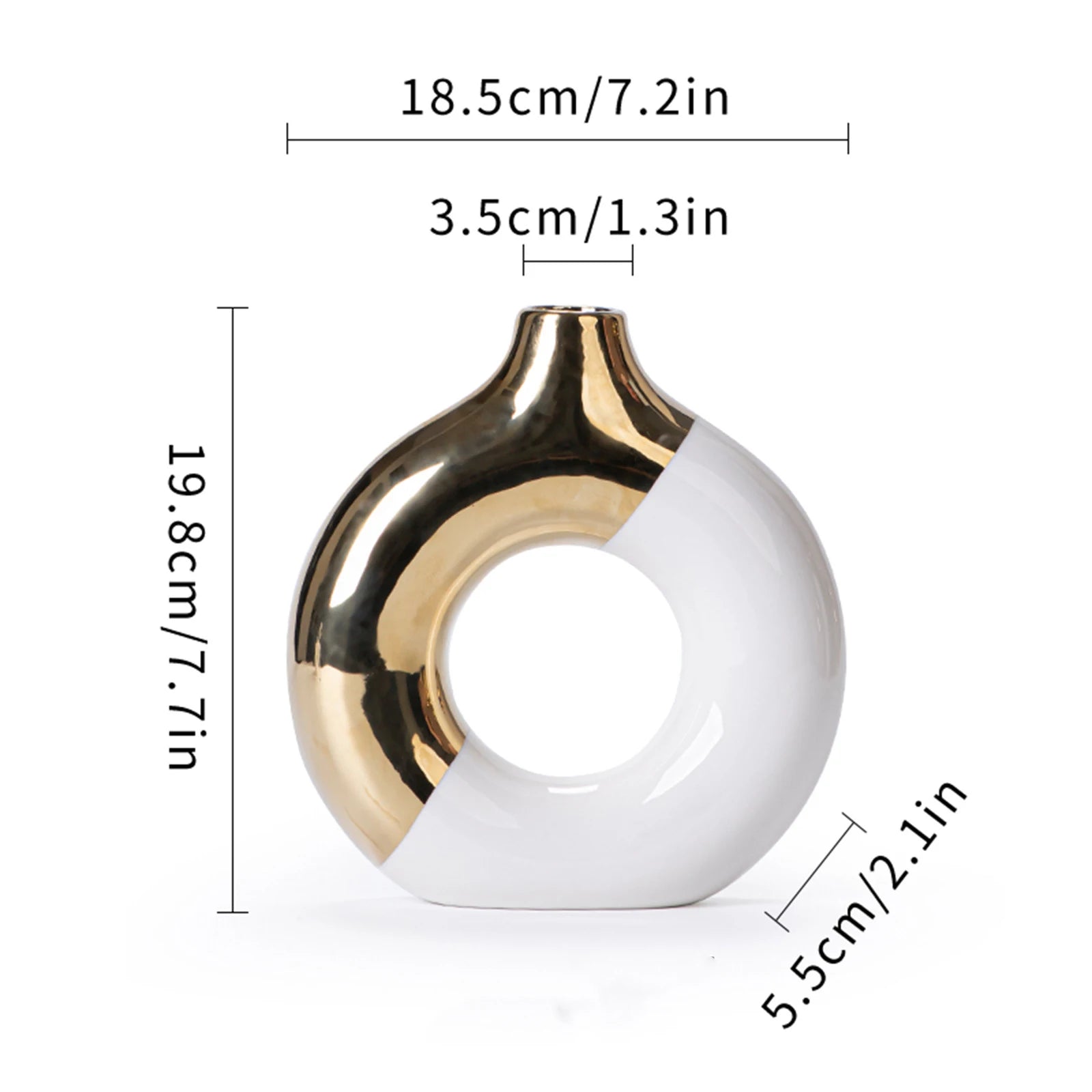 Ceramic Flower Vases For Living Room Luxury Nordic Plant Pot Dinning Golden
