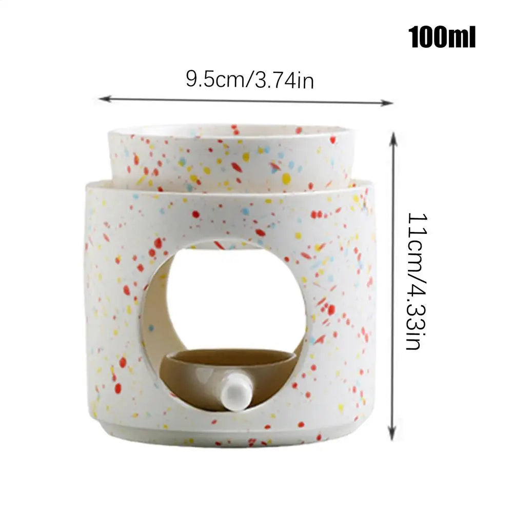 Ceramic Tealight Candle Holder & Oil Warmer Non Slip Home Aroma Table Decor
