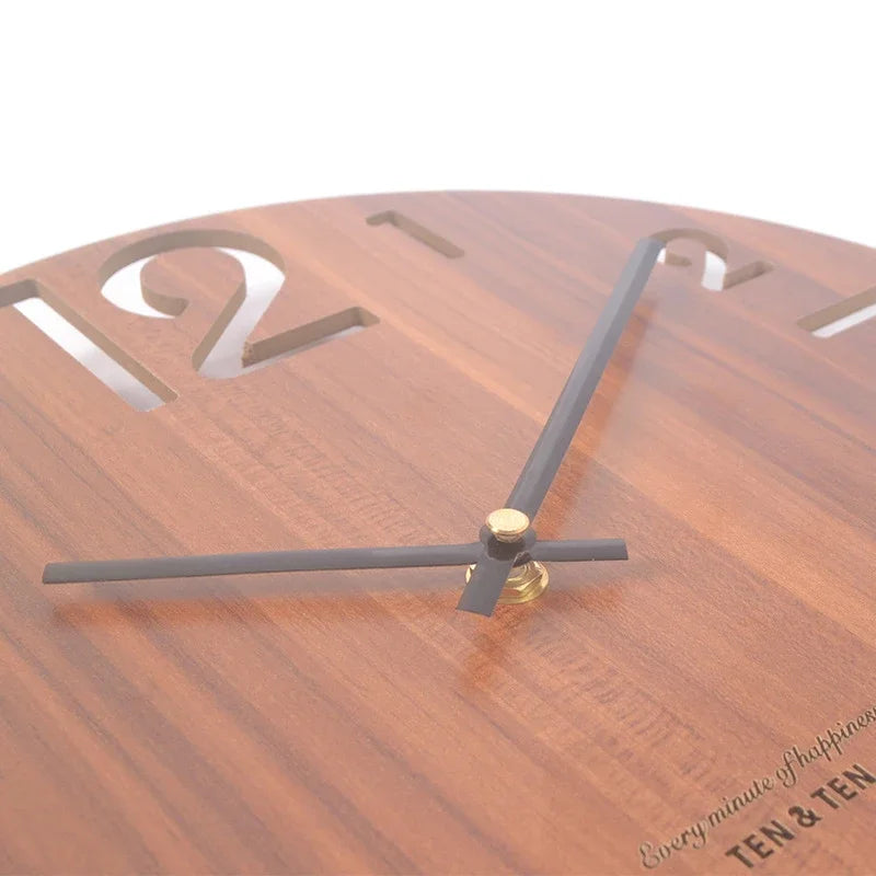Wooden 3D Wall Clock Modern Design Nordic Brief Living Room Decoration