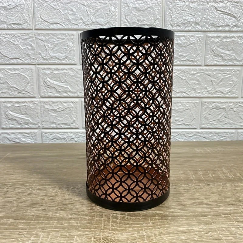 A set of three new Nordic iron art hollowed out candle holders candle holders, handicraft decorations