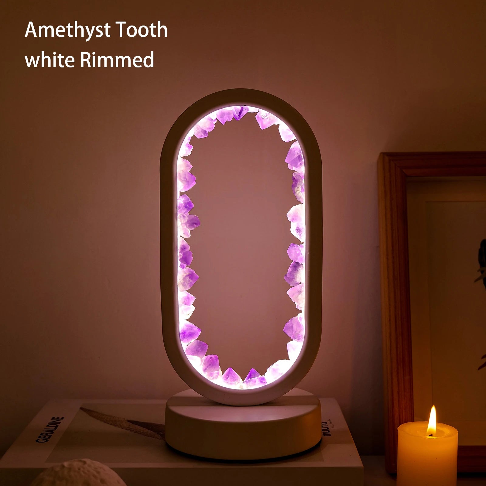 1PC LED Bedside Lamp | Natural Quartz & Amethyst Raw Stone Crystal Lamp