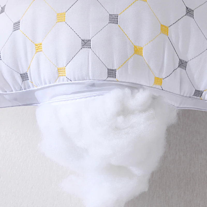 Quilted Down Pillow Soft White Single Pillow with Hotel-Quality Bed Pillow