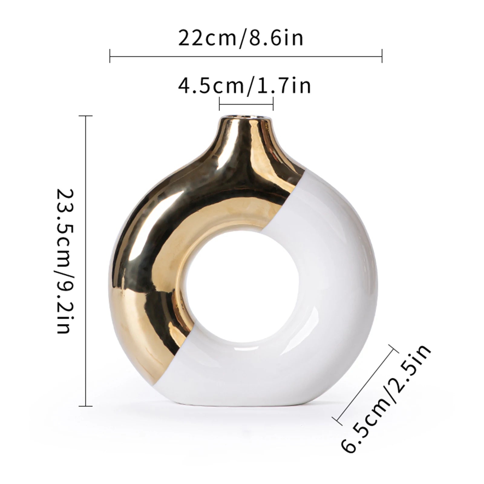 Ceramic Flower Vases For Living Room Luxury Nordic Plant Pot Dinning Golden