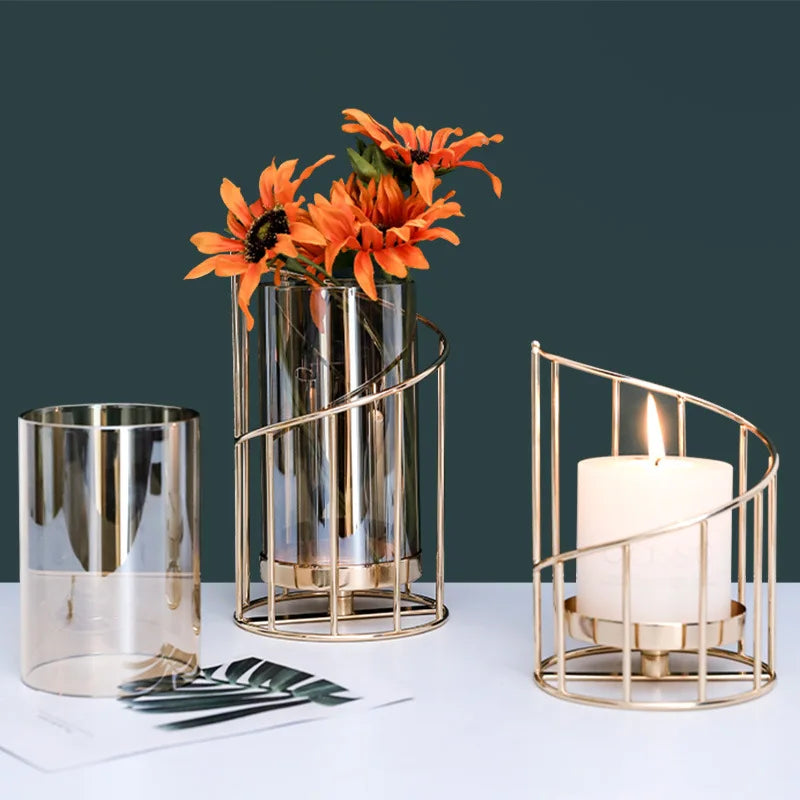 Metal Candle Holder Wedding Festival Home Decoration Bar Dinner Romantic