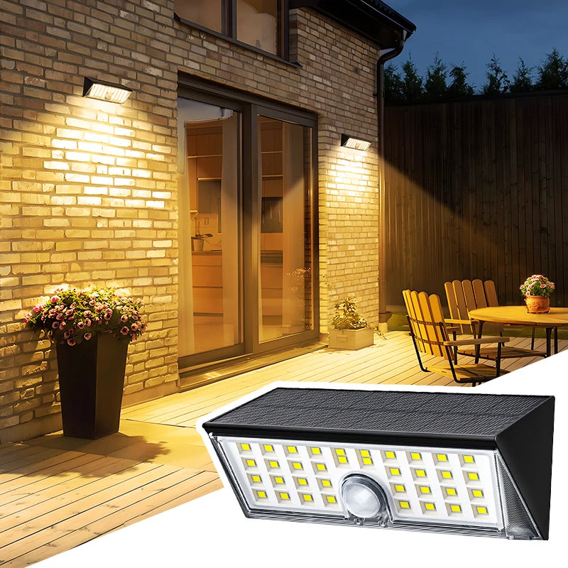 Solar Lighting Wall Light Super Bright 38 Led Motion Sensor Wall Lamp