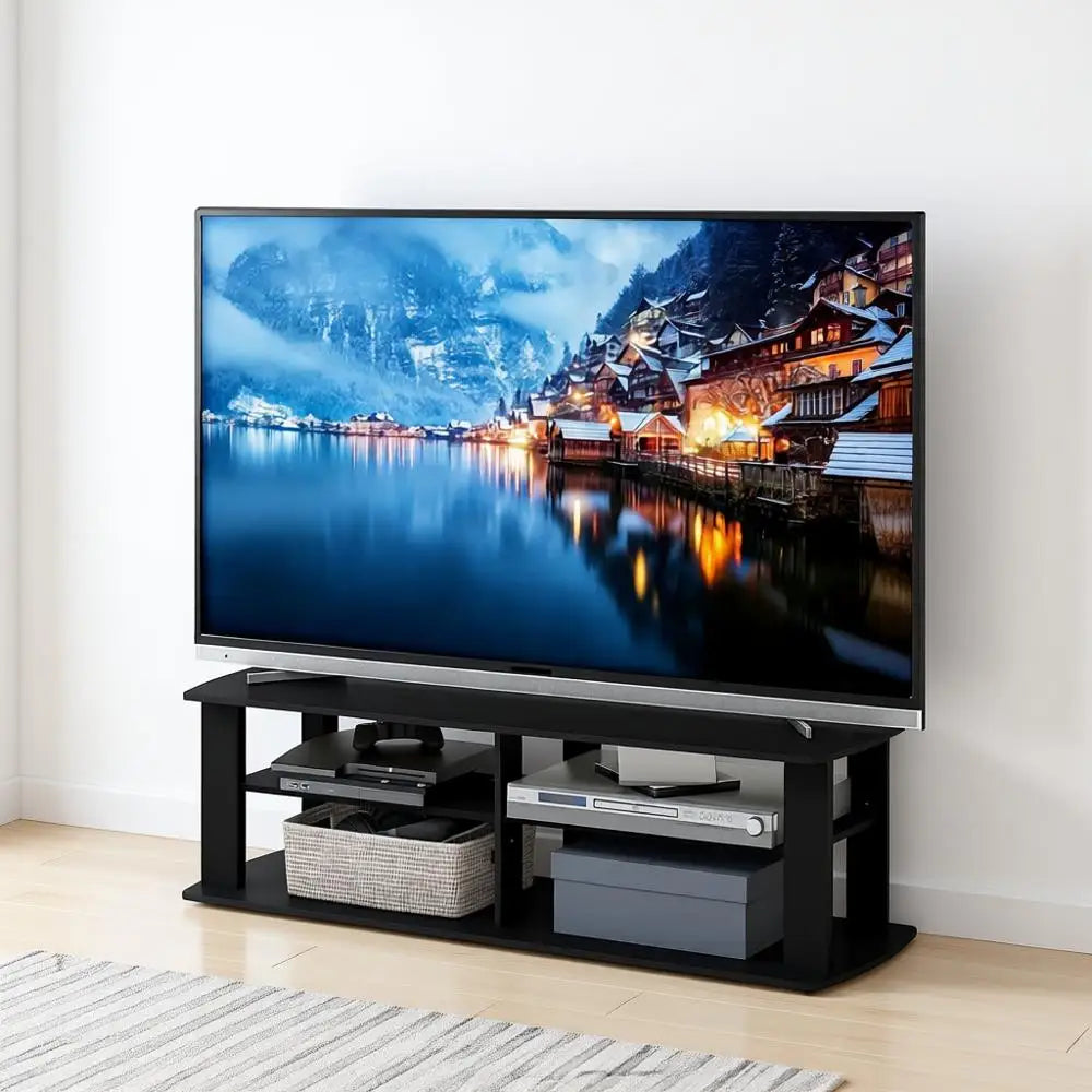 3-Tier Entertainment Center with Open Shelves Storage for Living Room