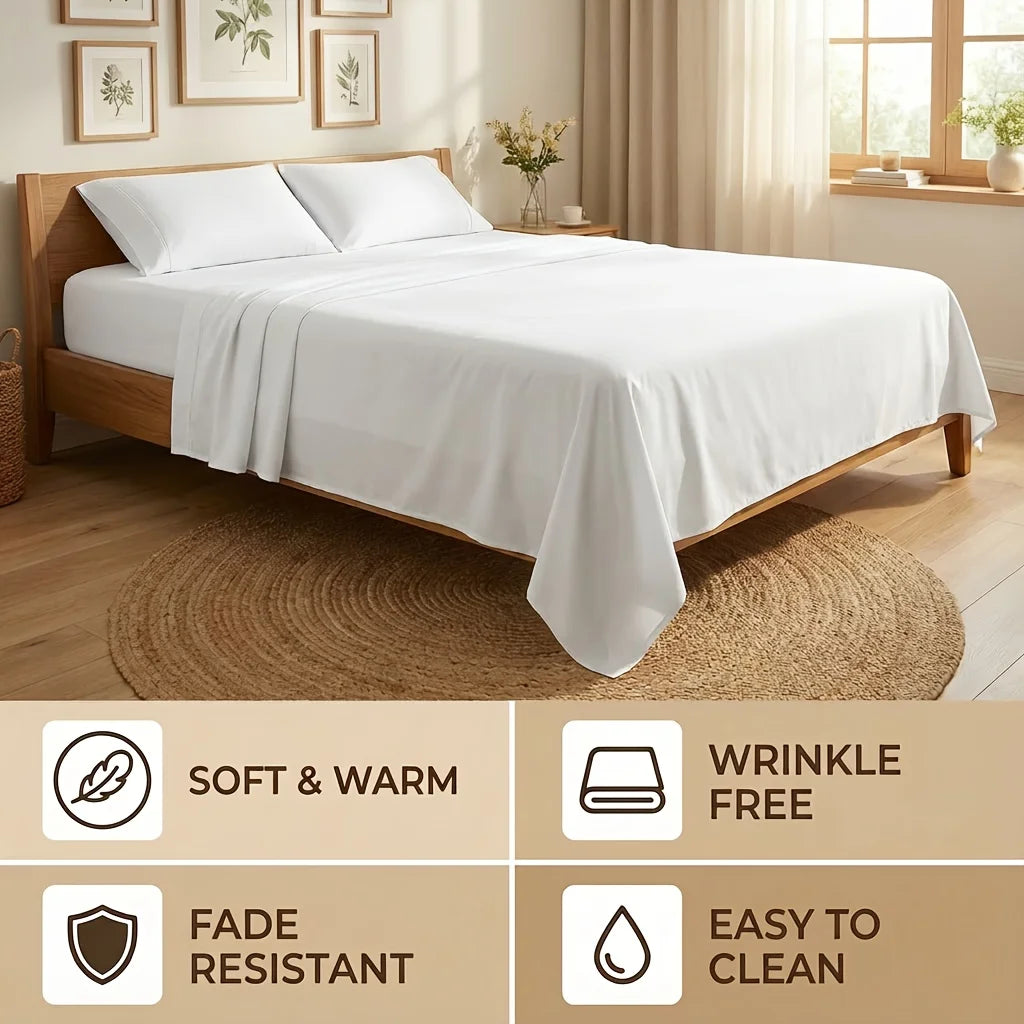 Bamboo Bed Sheet Set — 5 Sizes, 4 Colors