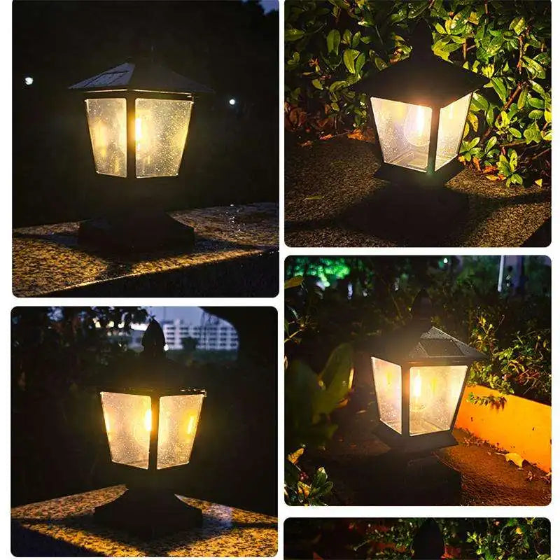 Outdoor Solar Pillar Light Waterproof Garden Villa Fence Lamp Landscape
