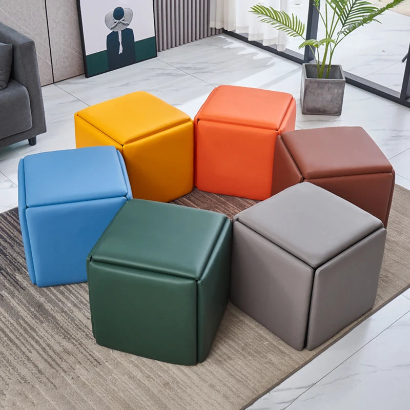 Nordic 5 in 1 Sofa Soft Stool, Creative Home, Rubik's Cube Combination