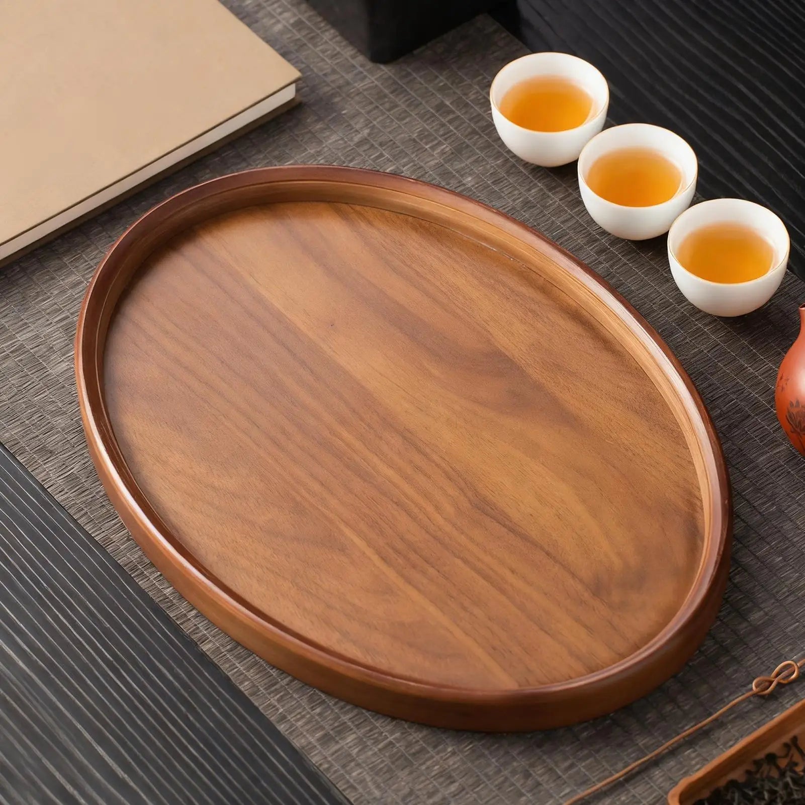 Wooden Serving Trays Oval Display Retro Home Decor Decorative Wooden Trays
