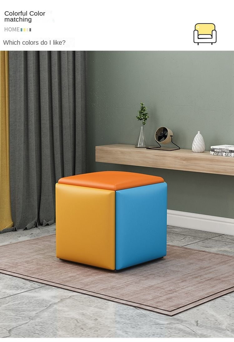 Multifunctional Sofa Stool Iron Foldable Living Room Furniture Home Rubik's Cube