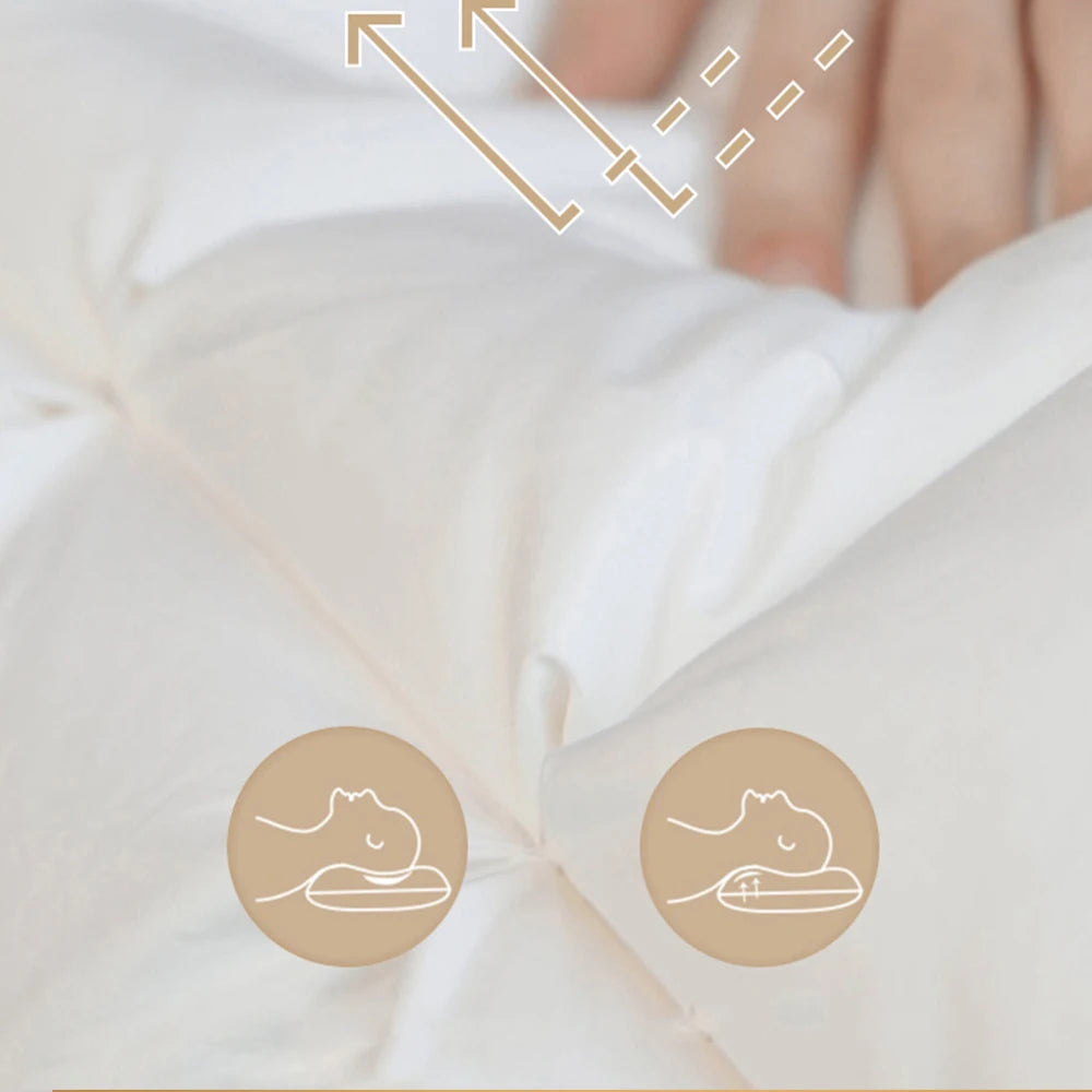Sondeson Luxury White Goose Down Pillow Down-proof Queen King Pillows