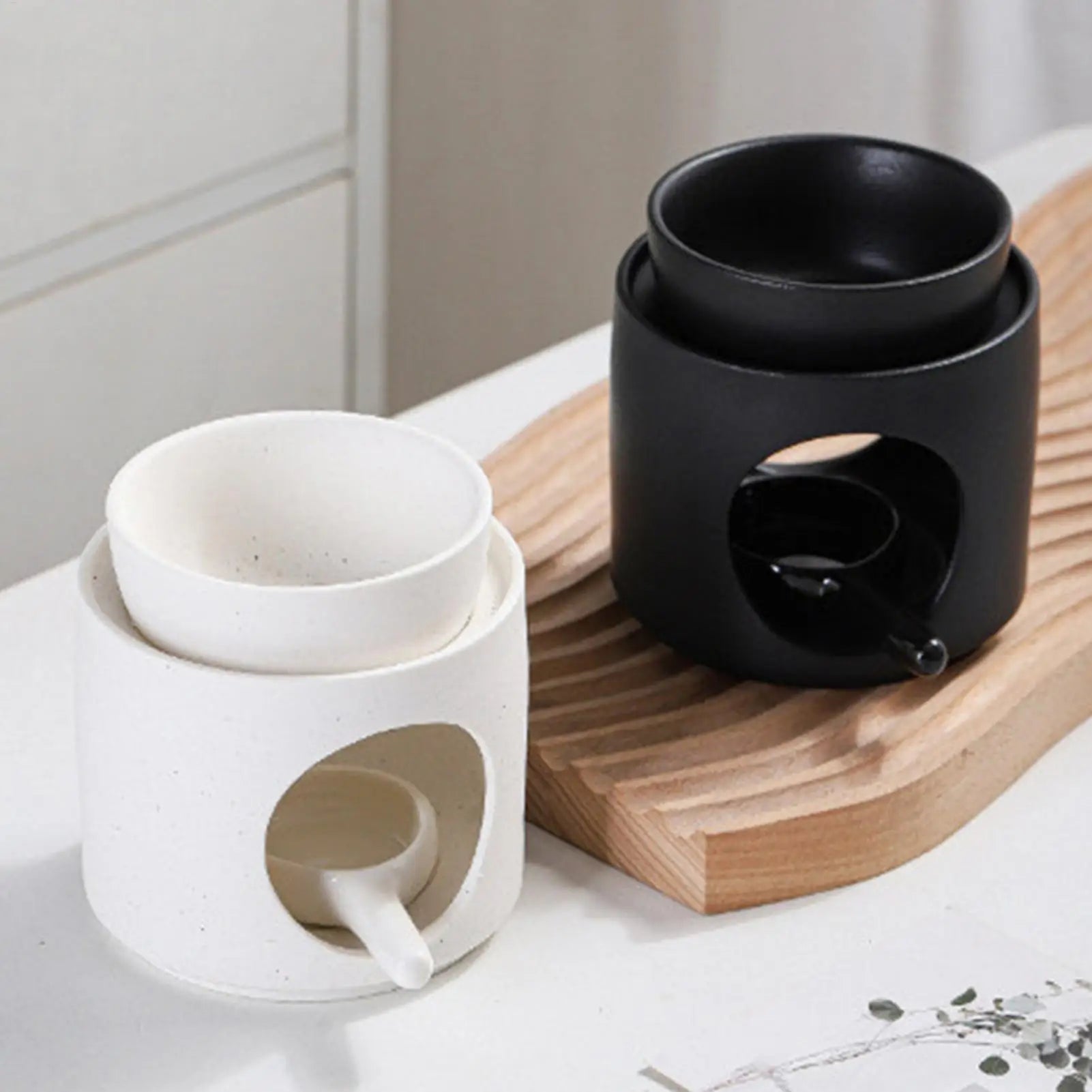 Ceramic Tealight Candle Holder & Oil Warmer Non Slip Home Aroma Table Decor