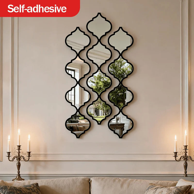 12pcs Large Moroccan Mirror  Wall Mounted for Living Room, Hallway Decor