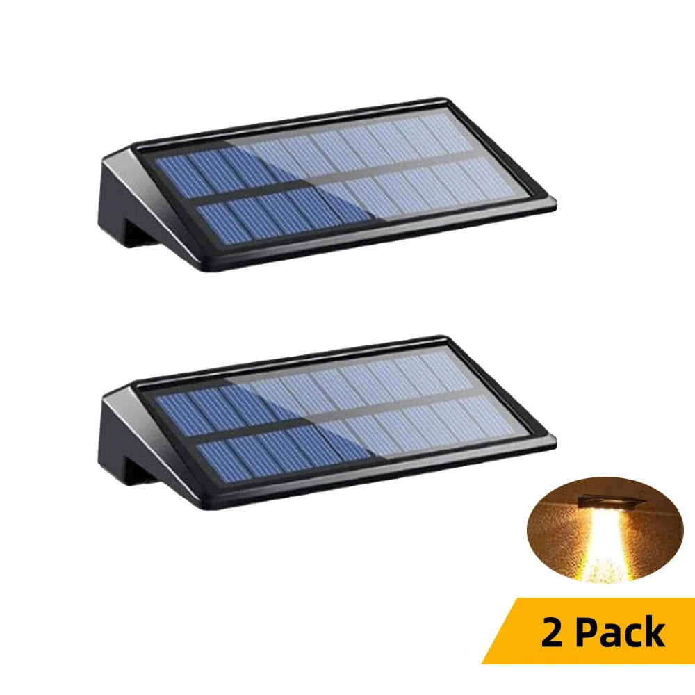 Solar Wall Lights 4 LED Solar Fence Lights Outdoor Waterproof Solar Deck Lights Wall