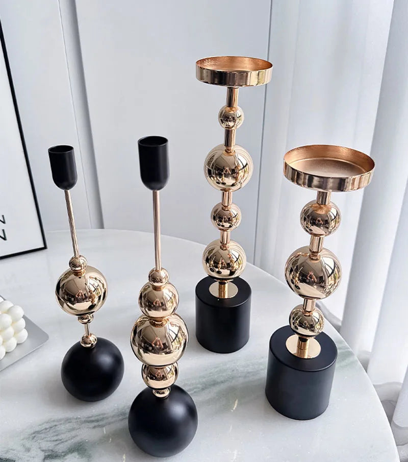 Metal Gold Candlestick Holder — Luxury Taper Candle Stand