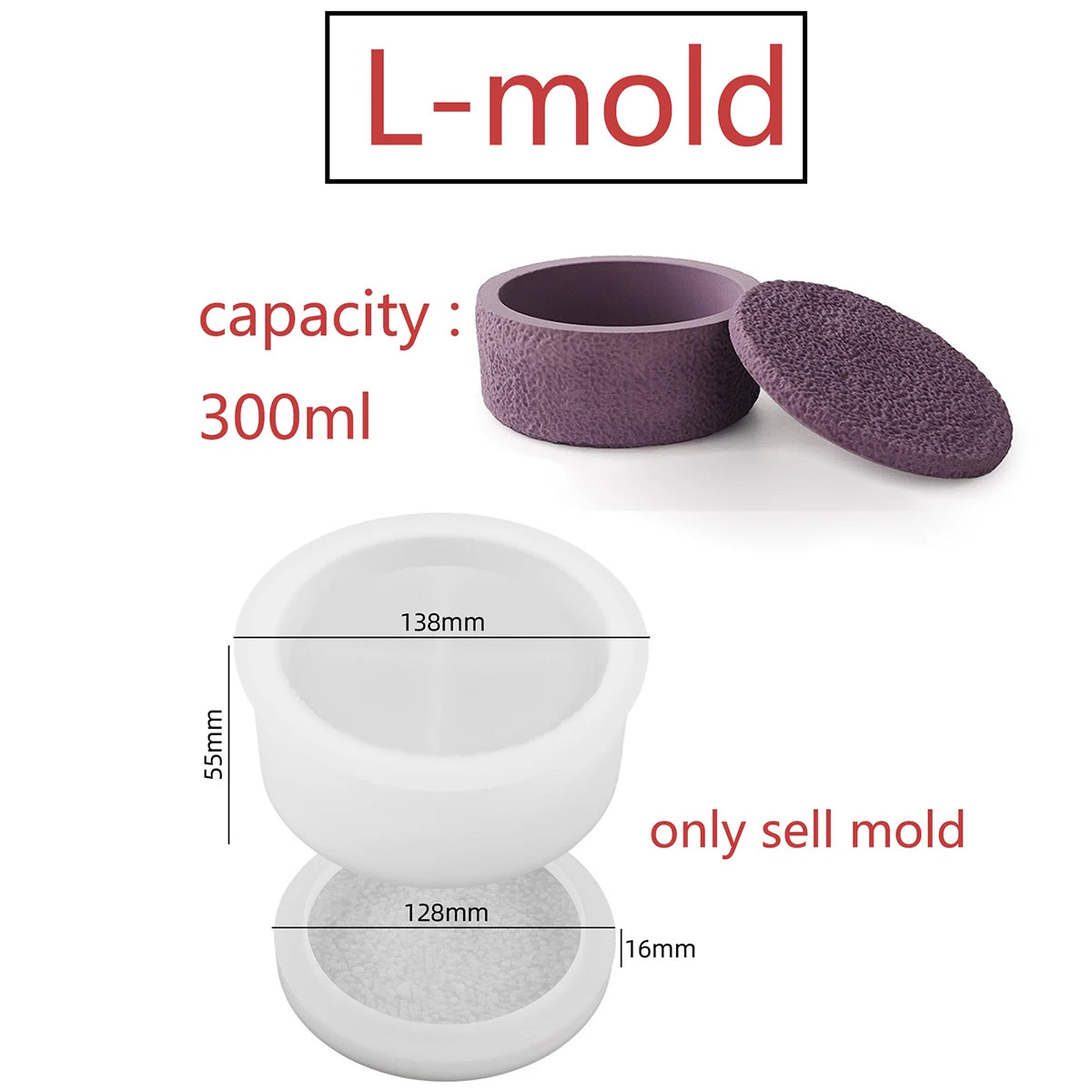 Concrete Lava Jar Candle Cup Mold DIY Round Plaster Storage Box Cement Plant