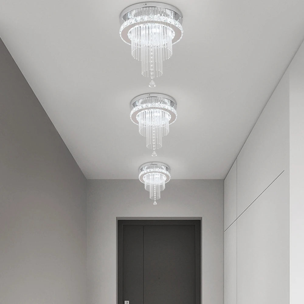 VETRULUS Modern Rain Drop Crystal Chandelier Luxury Ceiling  Light  Led
