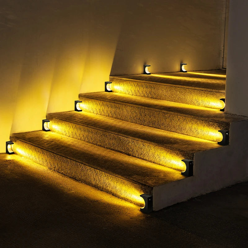 8/12Pcs Solar Step Lights Pathway Stair Outdoor Garden Lights Waterproof Lights