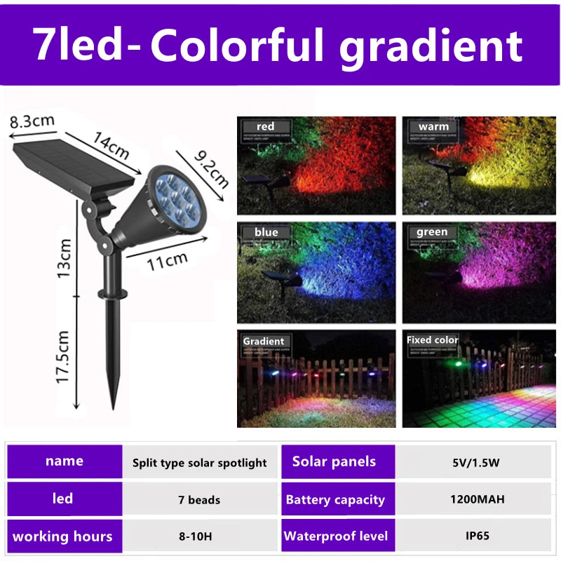 Unique Design 18 Led Rgb Spot Light Waterproof Garden Led Solar Stake