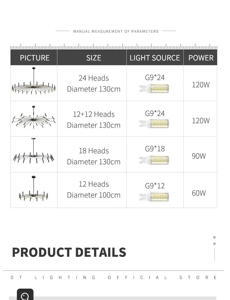Minimalist Ceiling Chandelier G9 Light Fixtures 110V/220V Home Interior