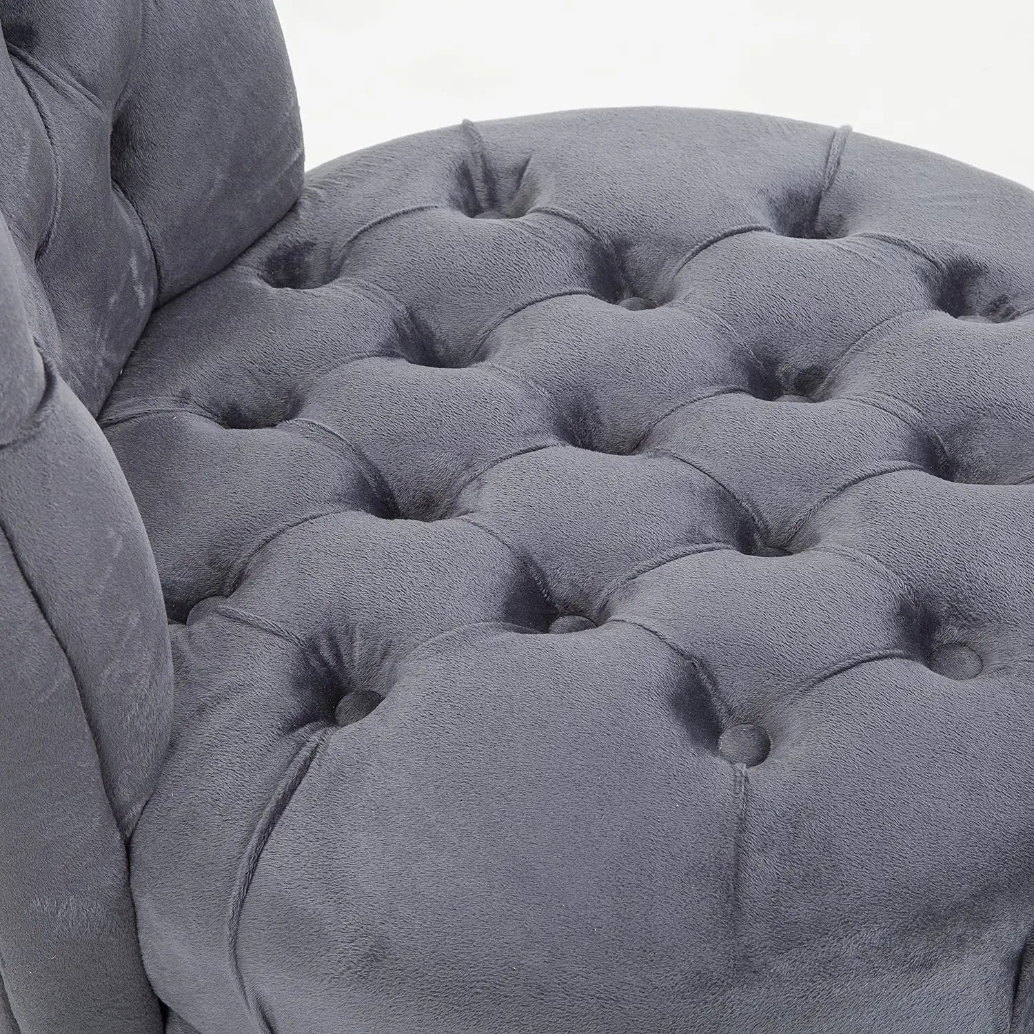Retro High Back Armless Accent Chair Upholstered Tufted Fabric Living Room